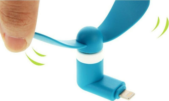 Lightning mini Fan Blue Ανεμιστηράκι Κινητού Lightning Μπλε