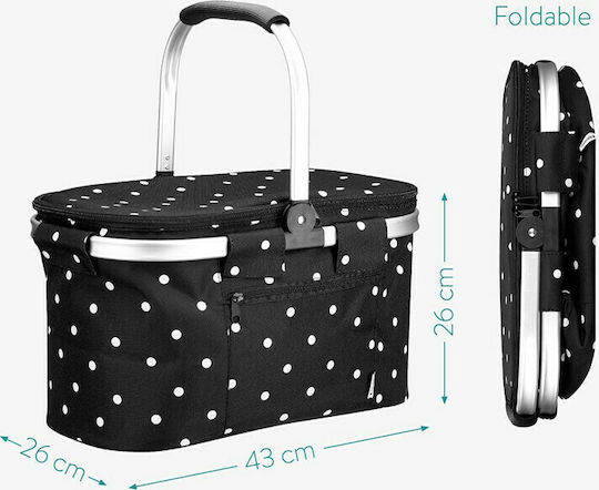 Navaris Coș Picnic 43x26cm În Culoare Neagră