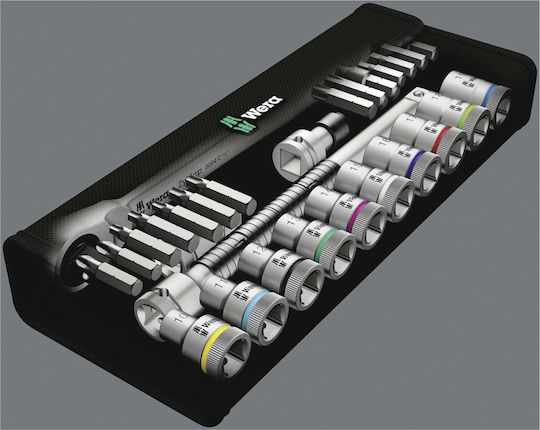 Wera 8100 SC 8 Set de chei tubulare și clichet 1\2" 28buc