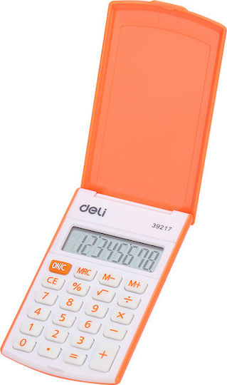 Deli 39217 Calculator Pocket 8 Digits in Orange Color 1pcs