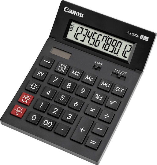 Canon AS-2200 Calculator 12 Digits in Black Color 1pcs