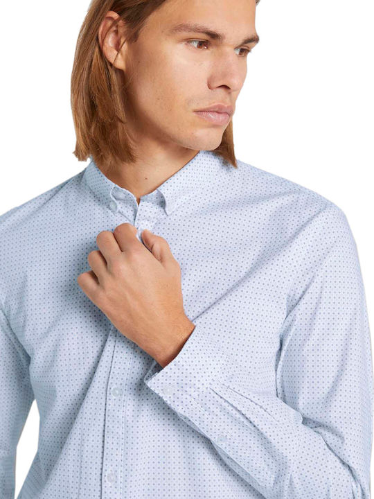 Langärmlig Hemd Polka Dot Hellblau