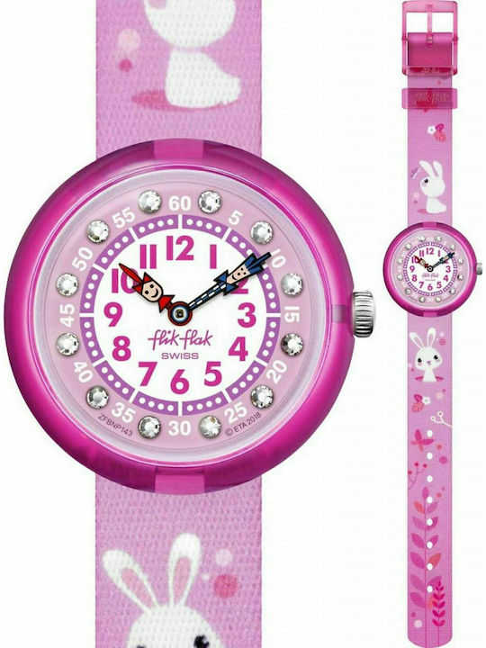 FlikFlak Kids Analog Watch So Cute with Fabric Strap Pink