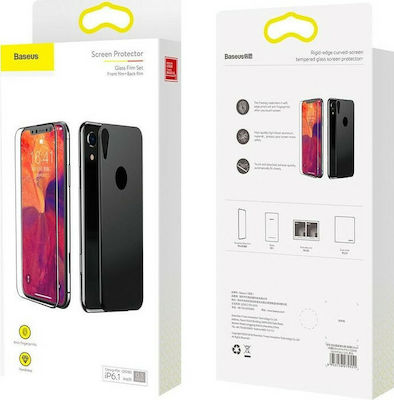 Baseus Front And Back Full Face Tempered Glass Black (iPhone XS Max)