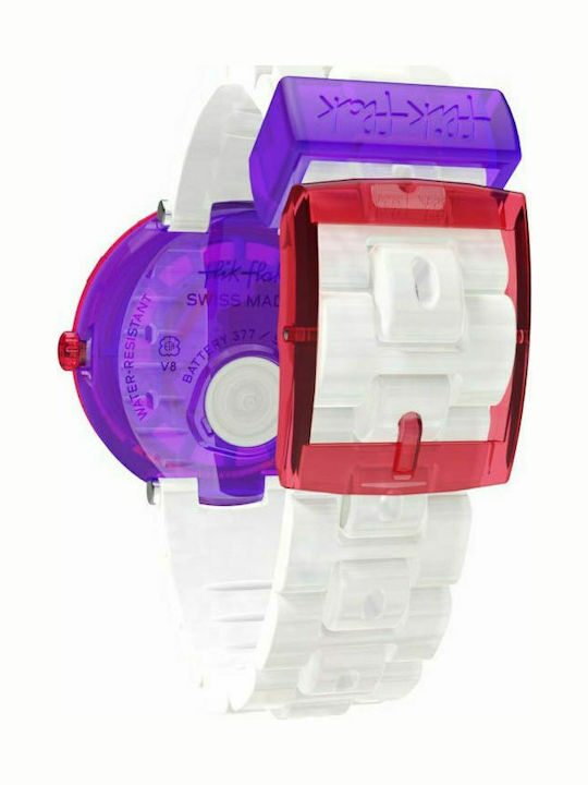FlikFlak Kids Analog Watch Milkita with Rubber/Plastic Strap White