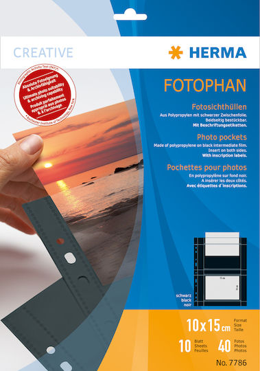 Herma Пластмасови Протектори за за снимки с Дупки 10бр Fotophan 10x15cm