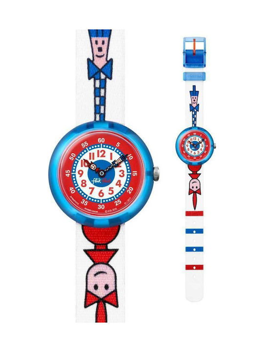 FlikFlak Ticking Right Αναλογικό Παιδικό Ρολόι 29mm Πολύχρωμο με Υφασμάτινο Λουράκι
