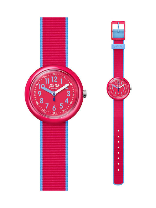 FlikFlak Kids Analog Watch Color Blast with Fabric Strap Red