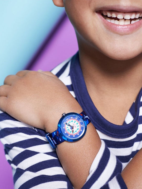 FlikFlak Kids Analog Watch Deep Trip with Fabric Strap Blue