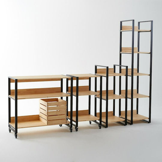 La Redoute Interieurs Hiba Ползващ се на пода Рафт за Баня Металик с 5 Рафта 43x42x183см