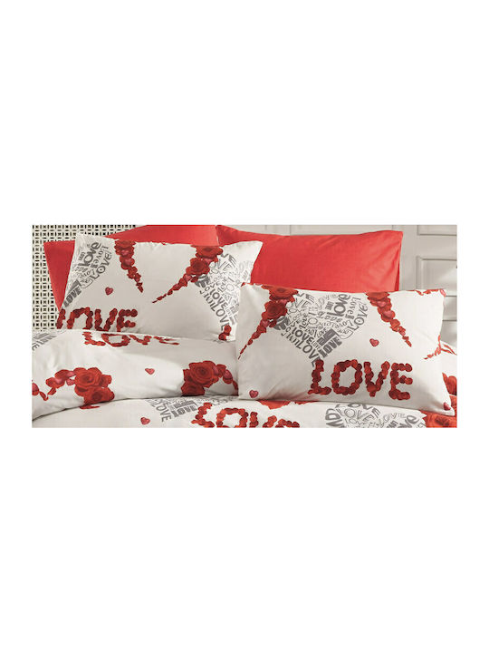 Dimcol Duvet Single 160x240cm Passion 303 White / Red