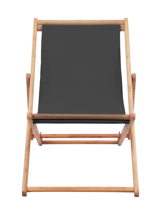 Sezlonguri Lemn cu Gri Material 106x60x90cm