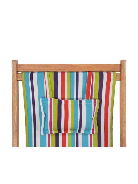 Liegestühle Holz mit Armlehne & Mehrfarbig Stoff 127x60x95cm