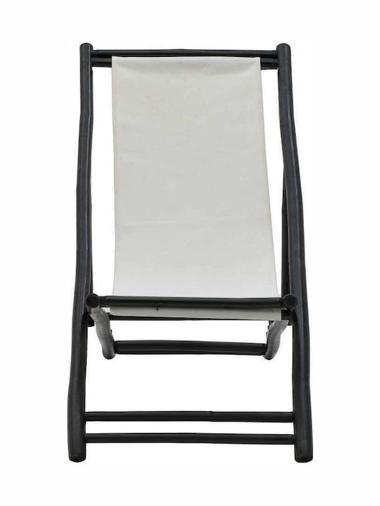 Сезлонг Бамбук с Бял Плат 112x60x80см