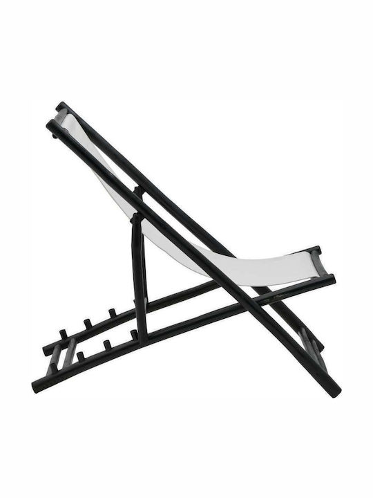 Сезлонг Бамбук с Бял Плат 112x60x80см