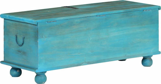 vidaXL Wooden Decorative Trunk Blue 100x40x41cm