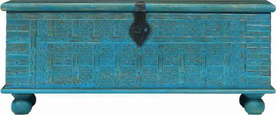 vidaXL Wooden Decorative Trunk Blue 100x40x41cm