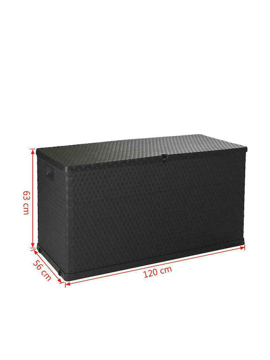 vidaXL Outdoor Storage Box 420lt Gray L120xW56xH63cm