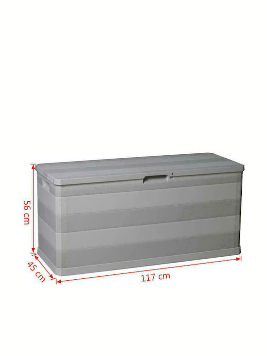 vidaXL Outdoor Storage Box 280lt Gray L117xW45xH56cm