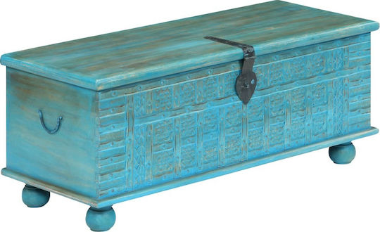 vidaXL Wooden Decorative Trunk Blue 100x40x41cm