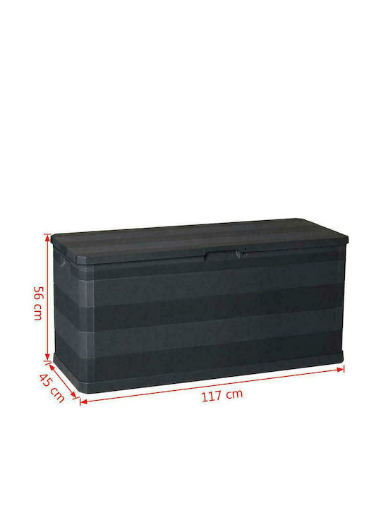 vidaXL Cutie de depozitare pentru exterior din polipropilenă 280lt Negru L117xW45xH56buc