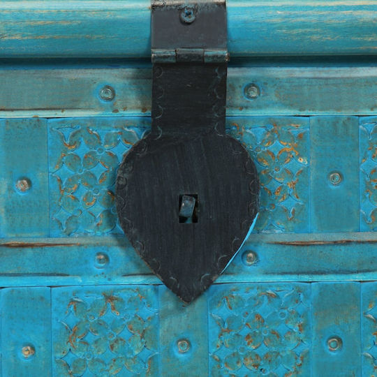vidaXL Wooden Decorative Trunk Blue 100x40x41cm