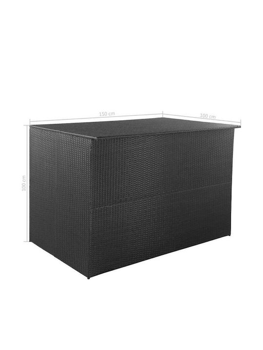 vidaXL Cutie de depozitare pentru exterior Plastic Negru L150xW100xH100buc