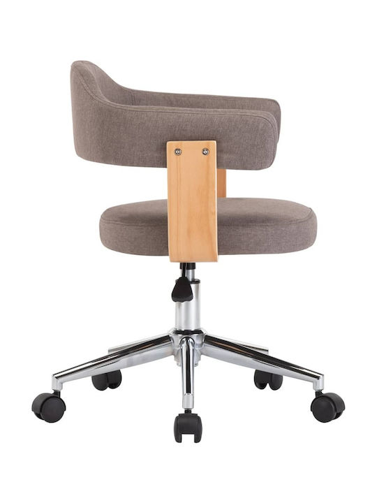Swivel Visitor Armchair with Wheels Taupe 49.5x51.5x94cm