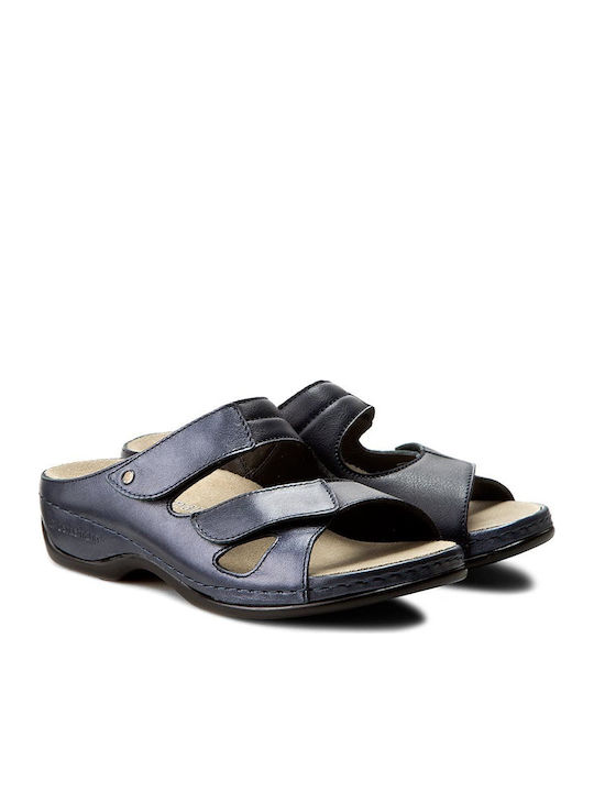 Janna Leather Women's Anatomic Sandals Navy Blue