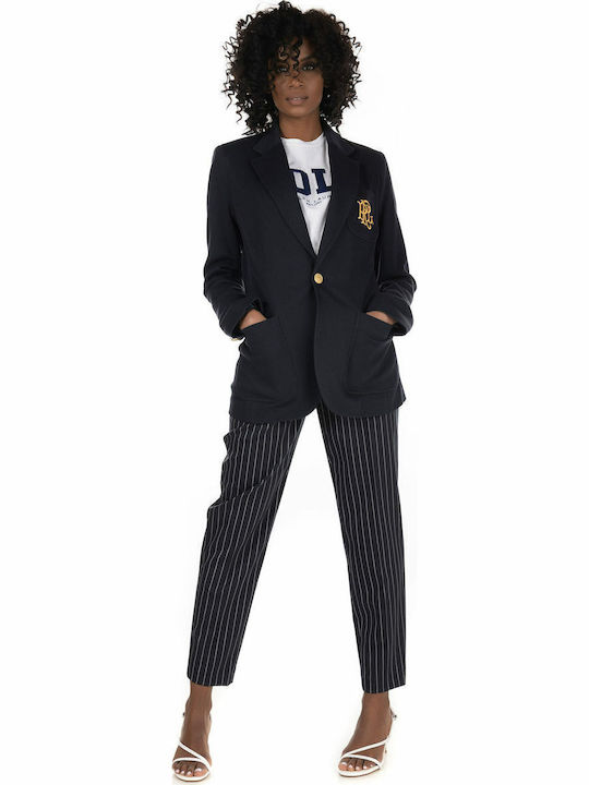 Ralph Lauren Damen Mittellang Blazer Blau