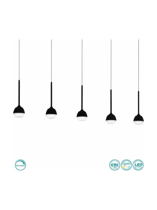 Eglo Nucetto Pendant Light LED Rail with Warm White Light Black