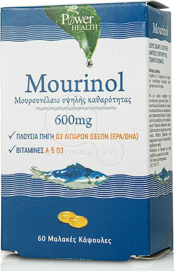 Power Health Mourinol Cod Liver Oil 600mg 60 softgels Mango Peach