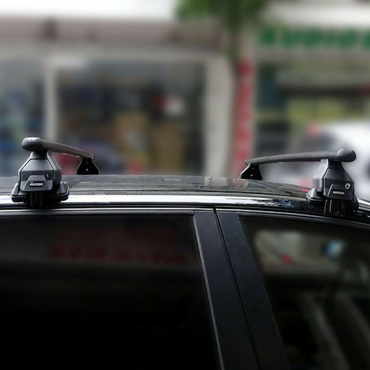 Menabo Metallic Car Roof Bars for Volkswagen Beetle 3D for Cars with Factory Bars Set with Roof Rack Legs Black