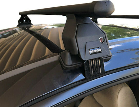 Menabo Metallic Car Roof Bars for Volkswagen Beetle 3D for Cars with Factory Bars Set with Roof Rack Legs Black