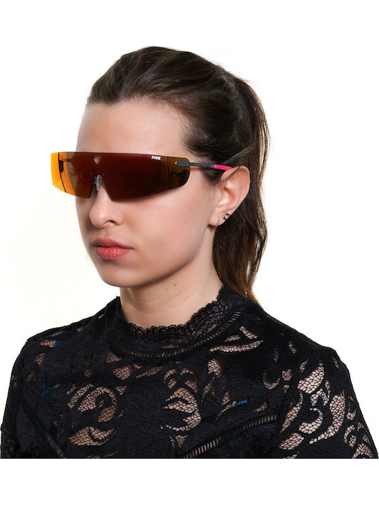 Victoria's Secret Women's Sunglasses with Silver Metal Frame and Orange Mirror Lens PK0008 16F