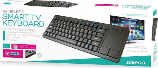 Omega OKB004B Ασύρματο Πληκτρολόγιο με Touchpad Αγγλικό US