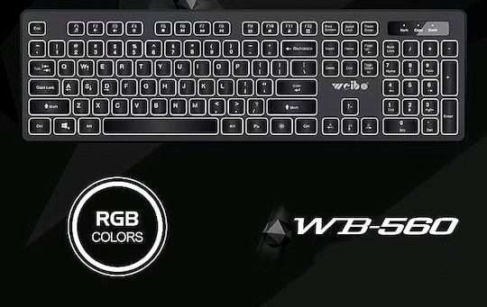 Weibo WB-560 Само клавиатура Английски US Черен
