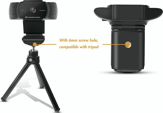 Conceptronic AMDIS 2K Web Camera 2K με Autofocus AMDIS02B