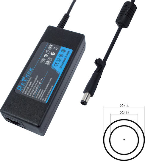 De Tech Laptop Charger 90W 19.0V 4.74A for HP without Power Cord