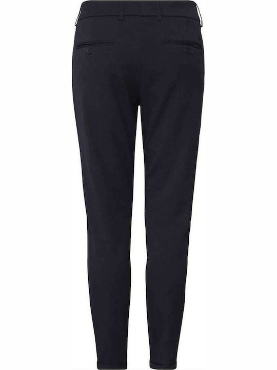 Les Deux Men's Trousers Suit Elastic in Slim Fit Navy Blue