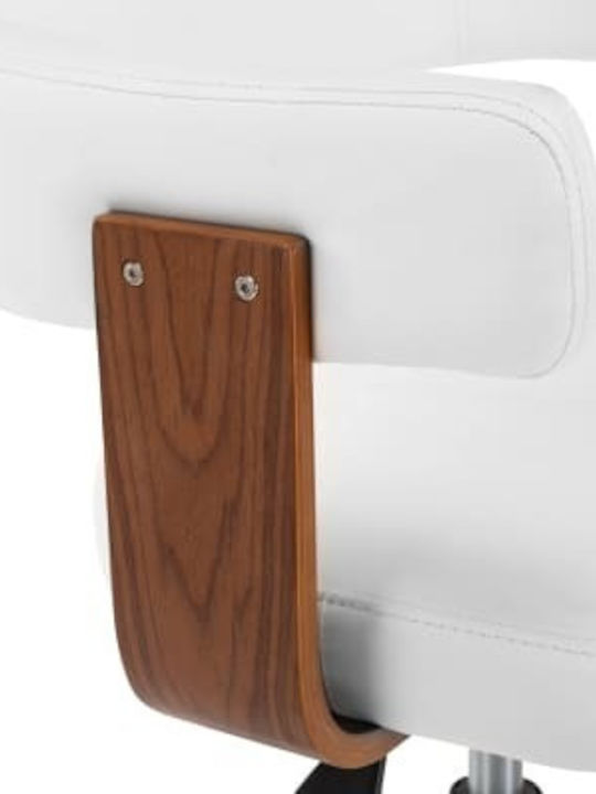 Swivel Visitor Armchair with Wheels Λευκή 49.5x51.5x94cm