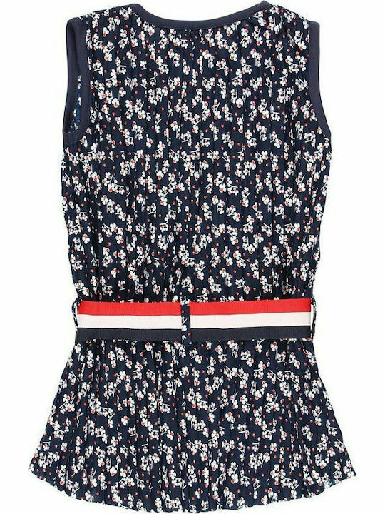 Kinderkleid Ärmellos Gestrickt Set aus 2 mit Zubehör Marineblau