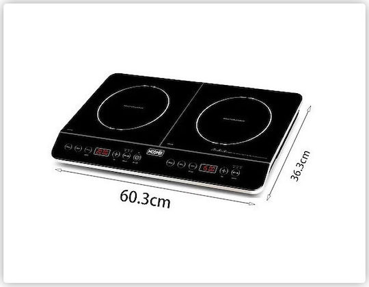 Hoomei Countertop Burner Induction Double Black