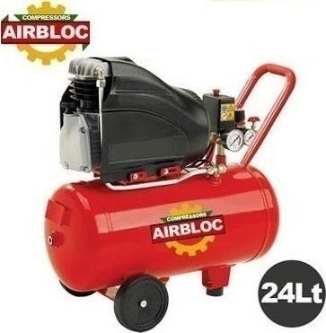 Airbloc 001025 Μονοφασικό Κομπρεσέρ Αέρος με Ισχυ 2hp και Αεροφυλάκιο 24lt