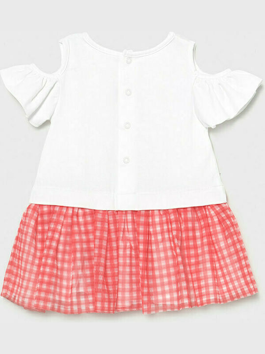 Mayoral Kids Dress Tulle Checked Sleeveless White