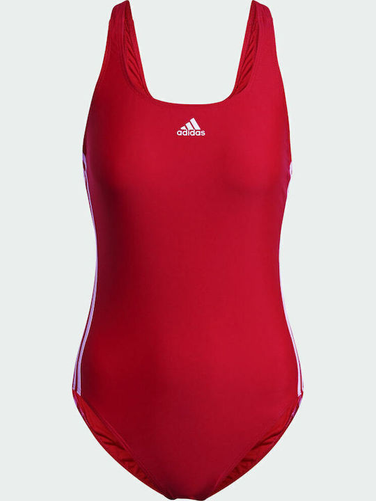 Mid 3-Stripes Αθλητικό Ολόσωμο Μαγιό Vivid Red
