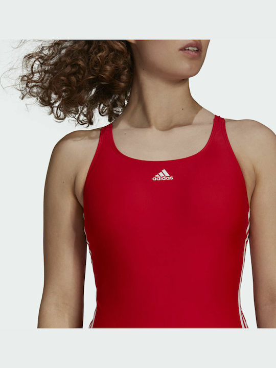 Mid 3-Stripes Αθλητικό Ολόσωμο Μαγιό Vivid Red
