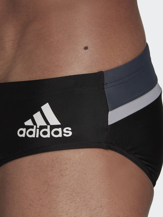 Colorblock Ανδρικό Μαγιό Slip Μαύρο