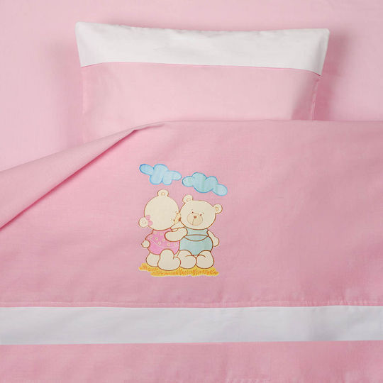 Mother Baby Twins Baby Sheets Set Crib Cotton Fitted Pink 70x140cm 3pcs