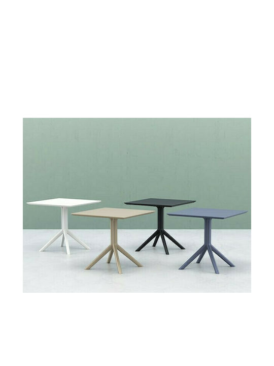 Tisch für kleine Außenbereiche Stabil Sky Olive Green 80x80x74cm